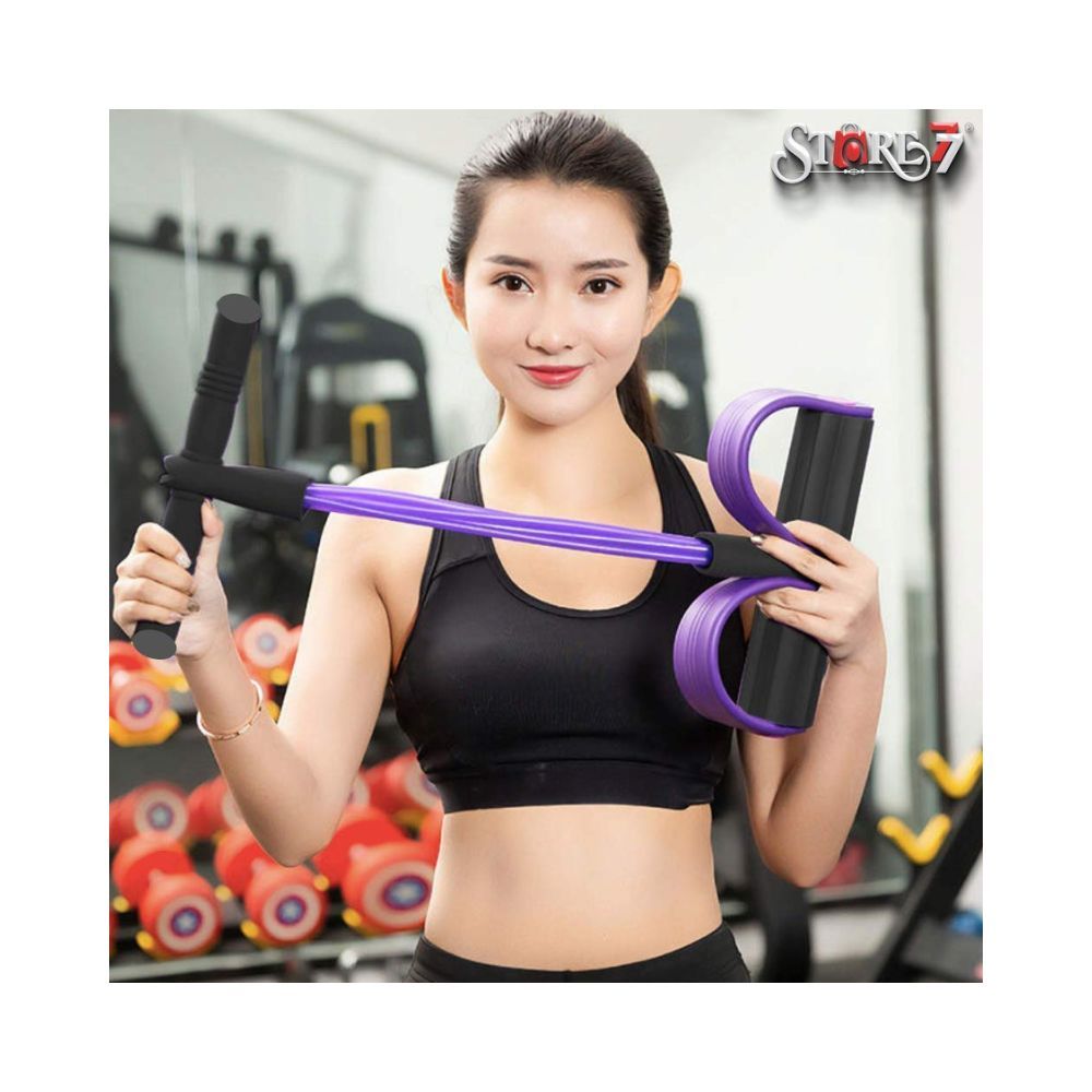 Store77 4-Tube Exercise Pedal Pull Reducer - Resistance Band Yoga Sports Equipment for Belly Abdomen Waist Arm Leg