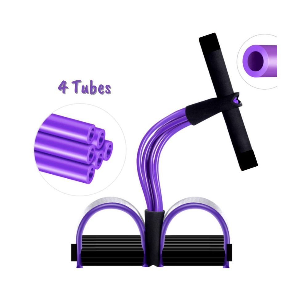 Store77 4-Tube Exercise Pedal Pull Reducer - Resistance Band Yoga Sports Equipment for Belly Abdomen Waist Arm Leg