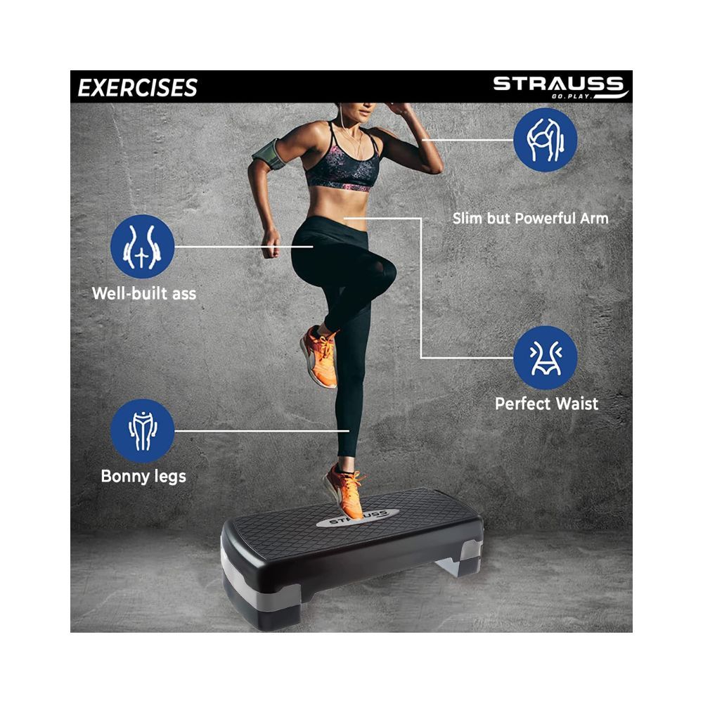 Strauss Aerobic Stepper, (Grey)