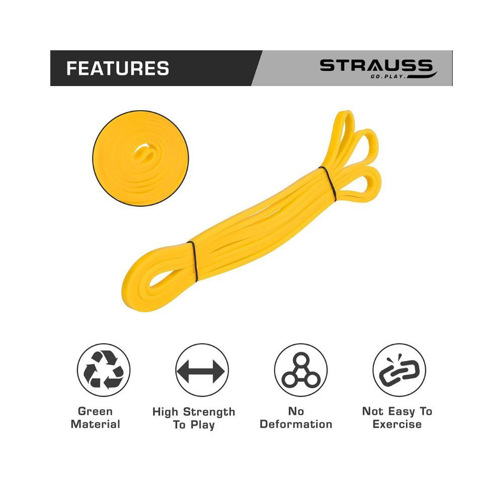 Strauss Resistance and Pull up Band for Chin Ups, (Yellow)