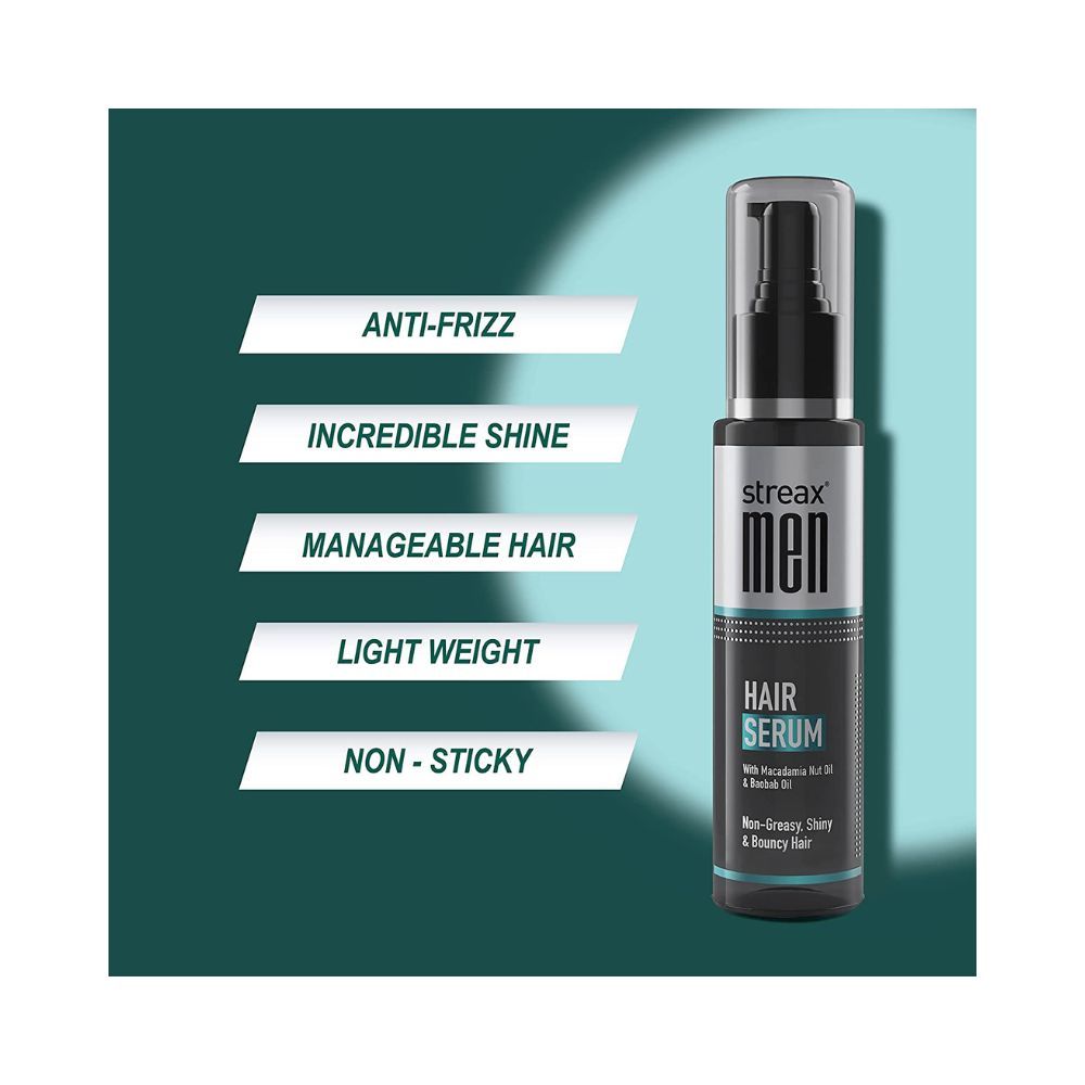 Streax Hair Serum for Men, 100ml | Enriched with Macadamia Nut Oil