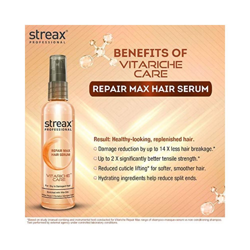 Streax Professional Vitariche Care Repair Max Hair Serum For Men & Women