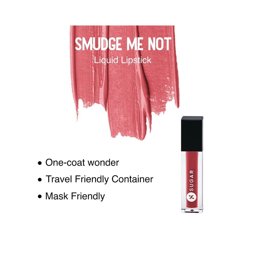 SUGAR Cosmetics - Smudge Me Not - Mini Liquid Lipstick - 44 Preach Peach - 1.1 ml - Ultra Matte