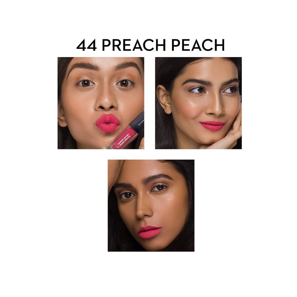 SUGAR Cosmetics - Smudge Me Not - Mini Liquid Lipstick - 44 Preach Peach - 1.1 ml - Ultra Matte