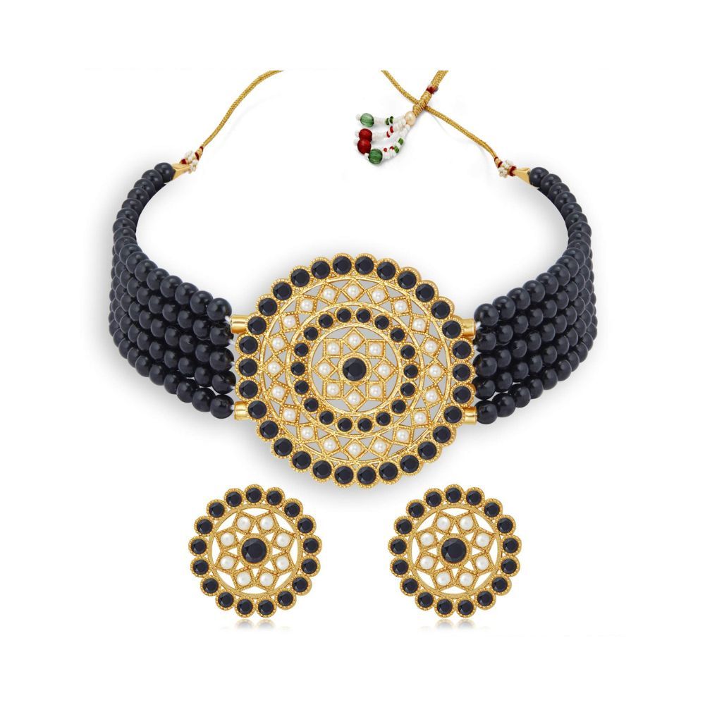 Sukkhi Dazzling Pearl Choker Necklace Set for Women