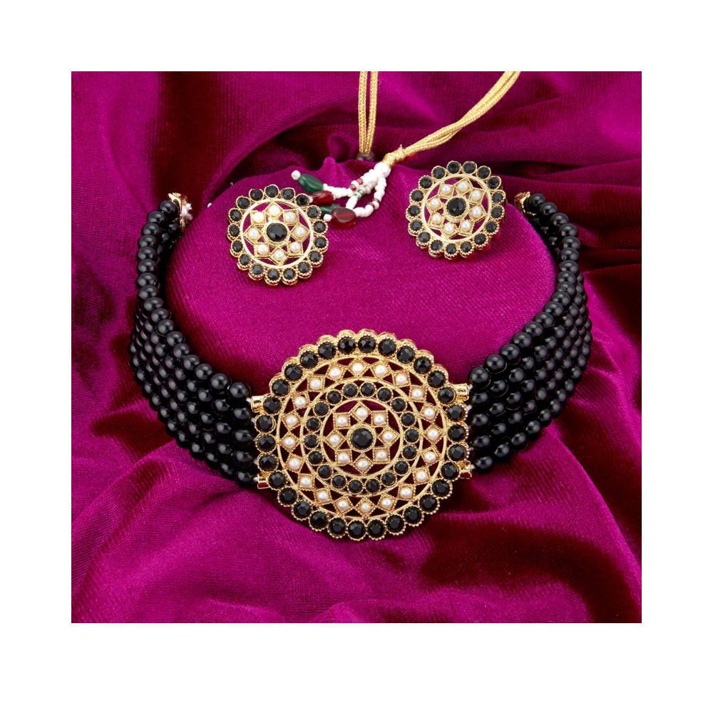 Sukkhi Dazzling Pearl Choker Necklace Set for Women