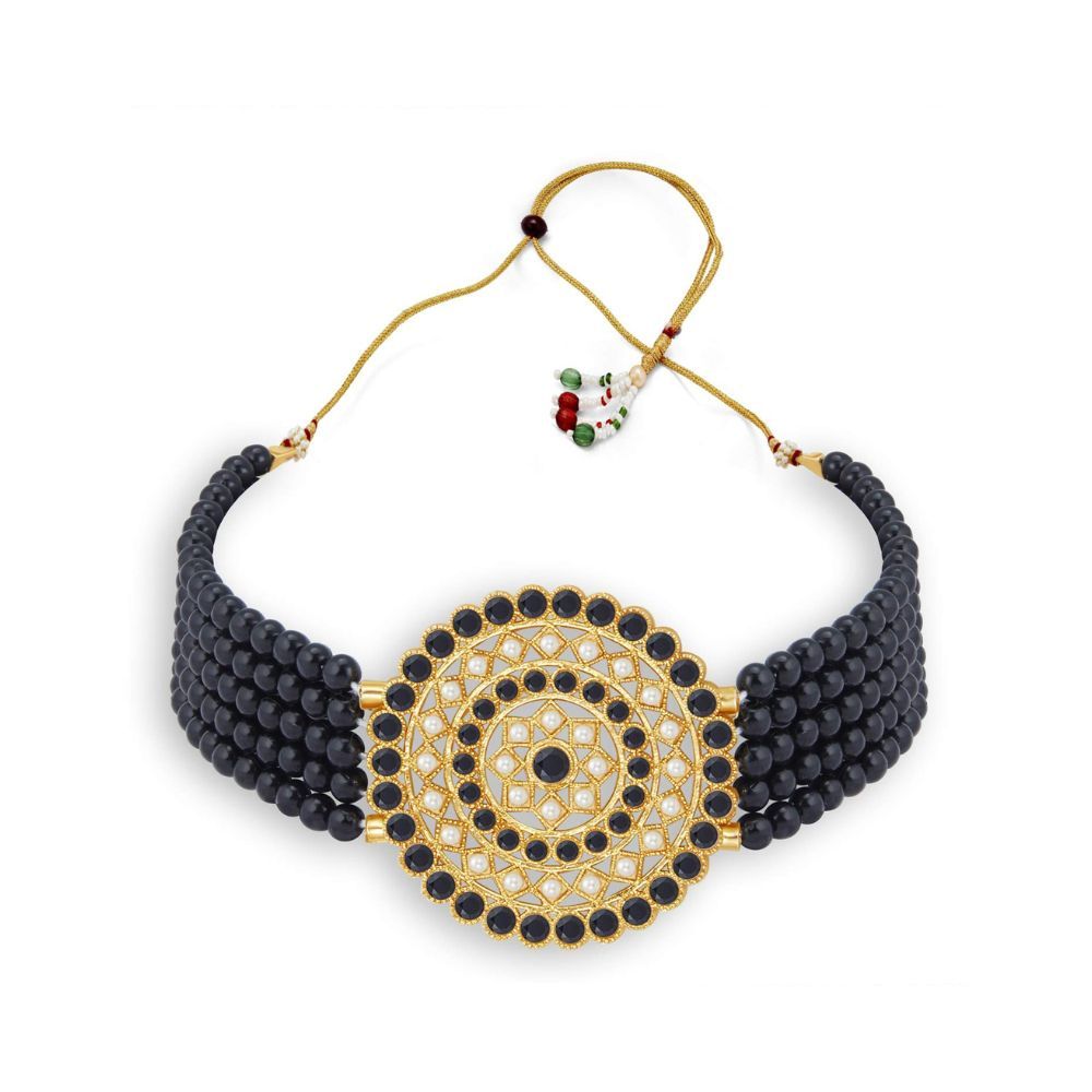 Sukkhi Dazzling Pearl Choker Necklace Set for Women