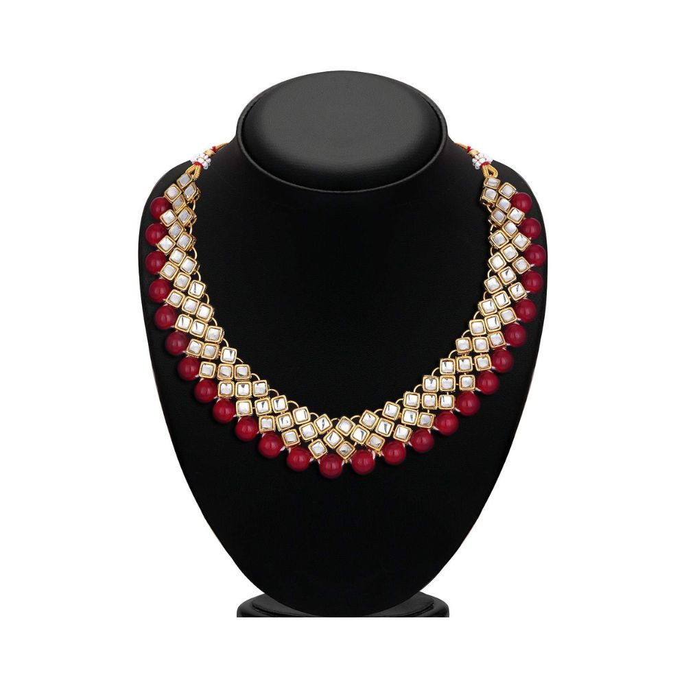 Sukkhi Exotic Kundan Gold Plated Wedding Jewellery Choker Necklace Set for Women (N73524)