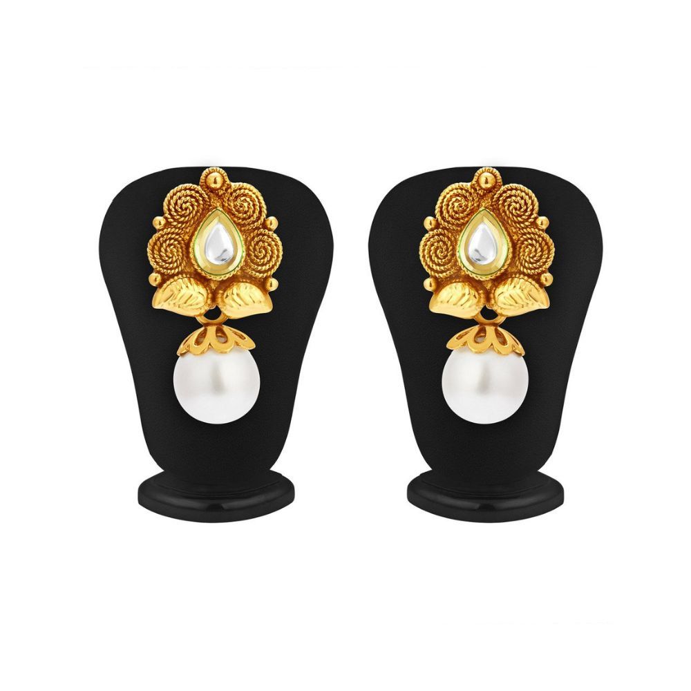 Sukkhi Graceful Pearl Gold Plated Wedding Jewellery Kundan Necklace Set For Women (2581NKDP450)