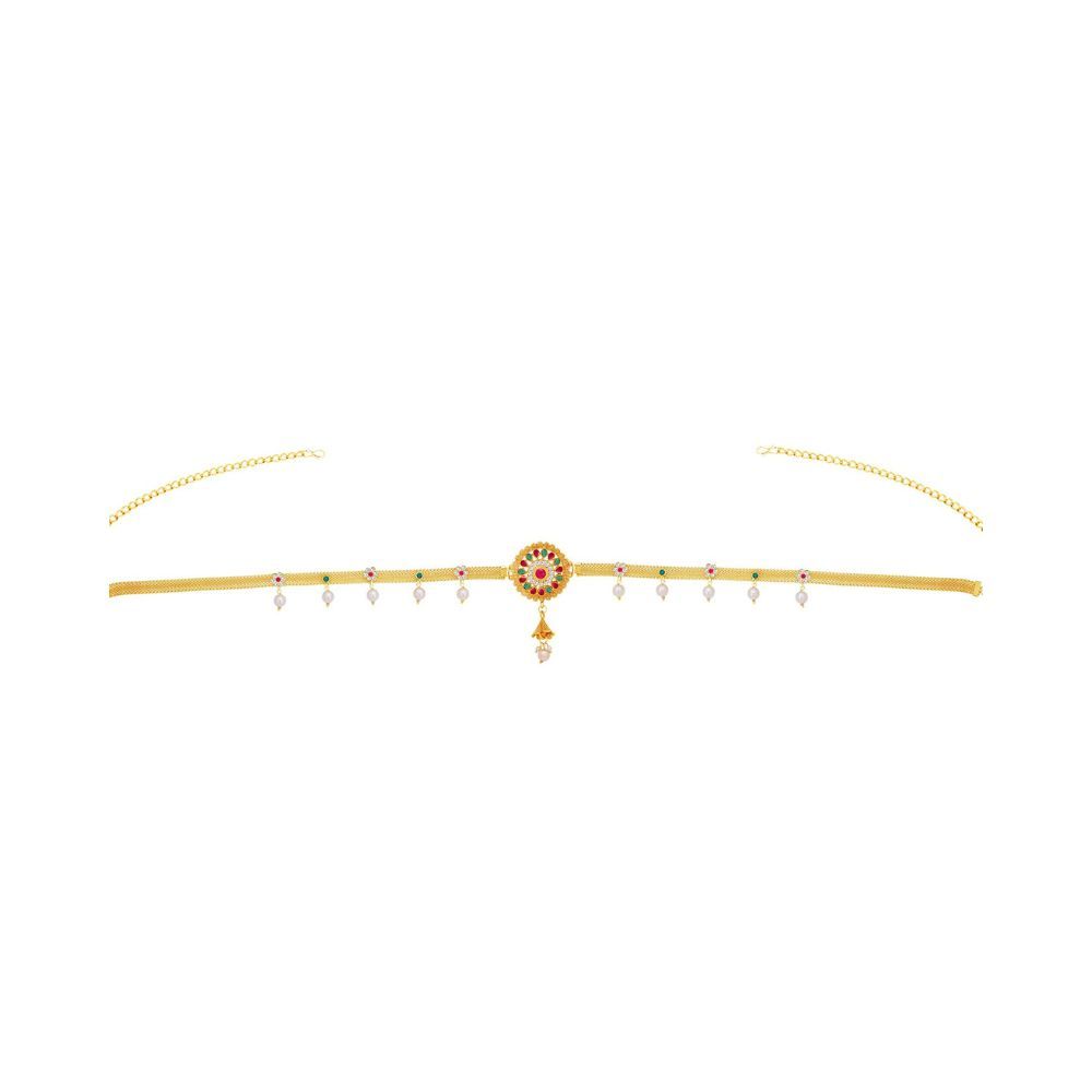 Sukkhi Lavish Floral Gold Plated Color Stone & Pearl Kamarband For Women (KB103227)