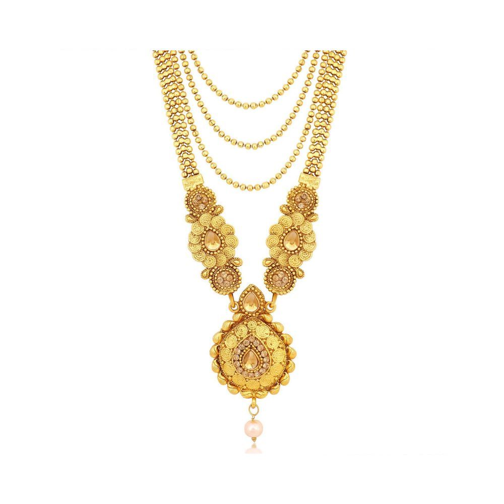 Sukkhi Traditional Gold Plated Long Haram Dual Necklace Set for women
