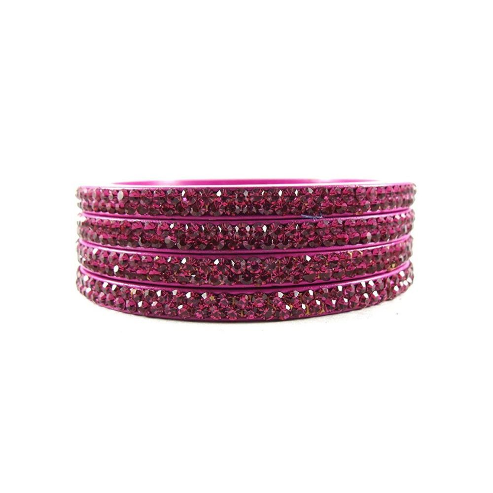 Sukriti Lac and Cubic Zirconia Bangles for Women & Girls, Set of 4