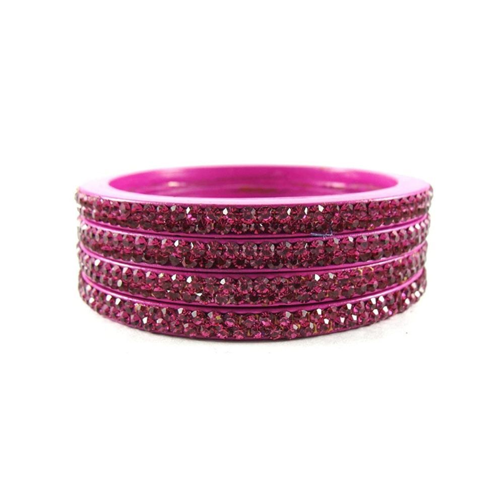 Sukriti Lac and Cubic Zirconia Bangles for Women & Girls, Set of 4