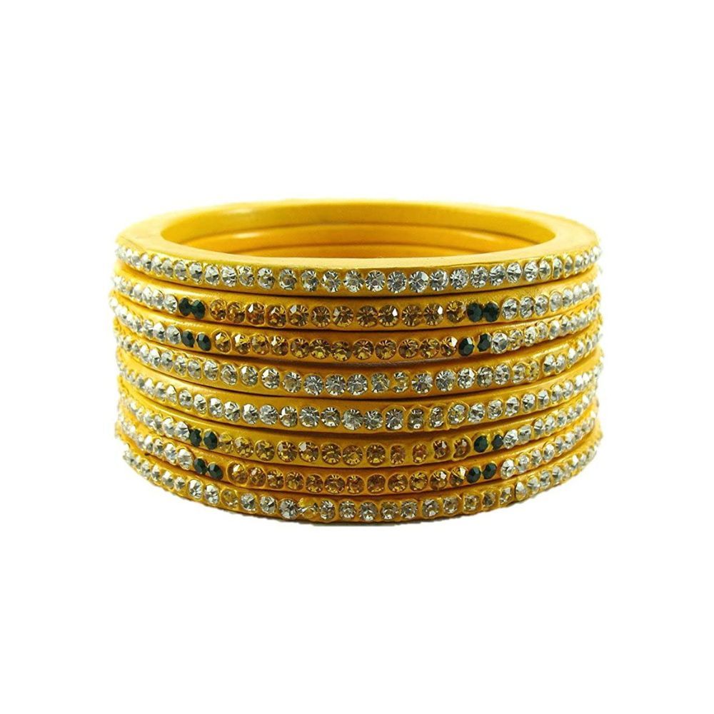 Sukriti Lac and Cubic Zirconia Bangles for Women & Girls (Set of 8)