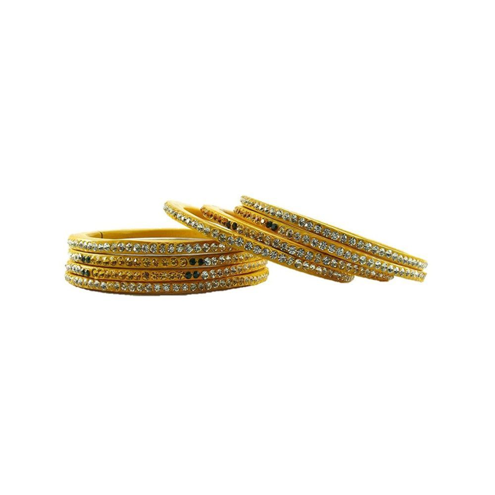 Sukriti Lac and Cubic Zirconia Bangles for Women & Girls (Set of 8)