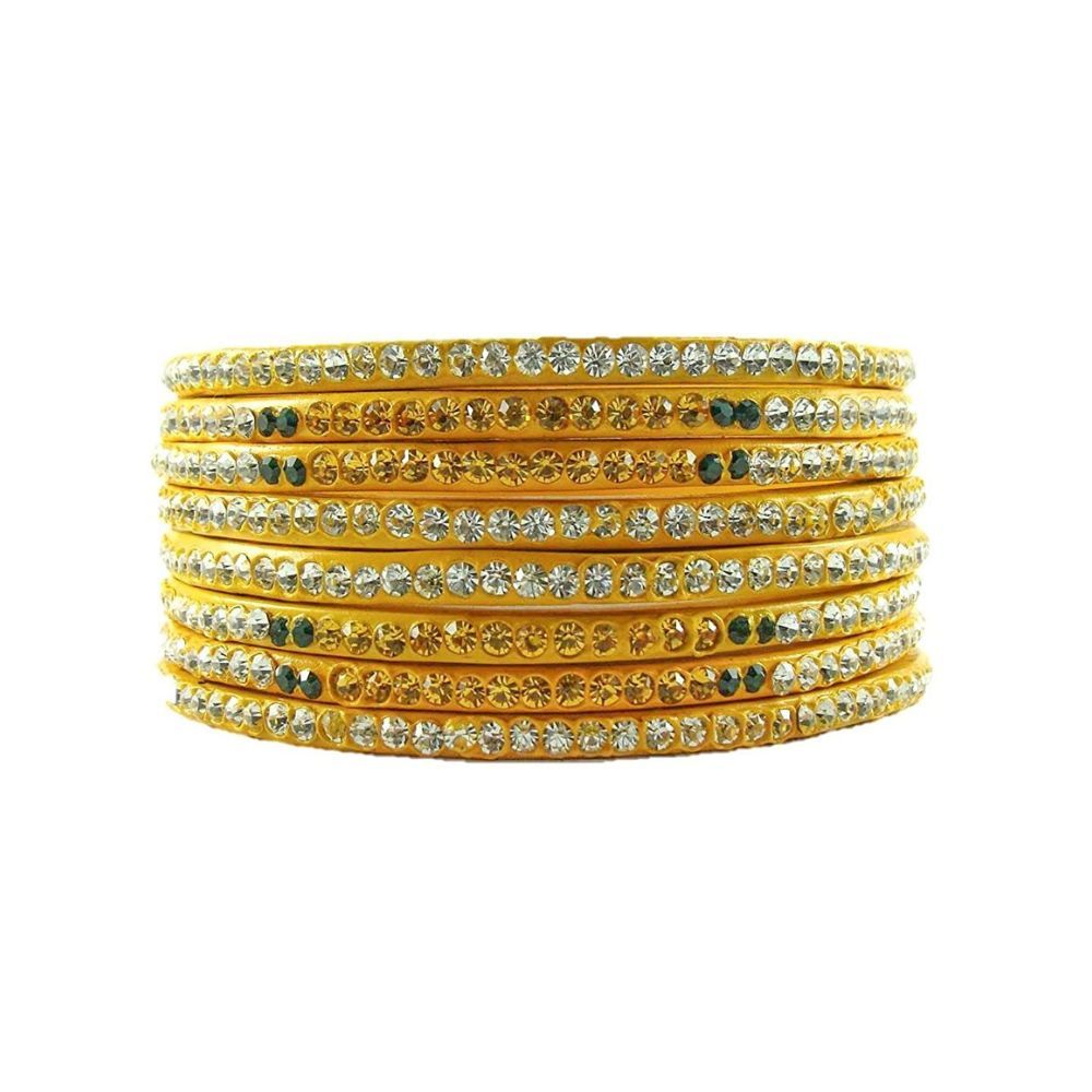 Sukriti Lac and Cubic Zirconia Bangles for Women & Girls (Set of 8)