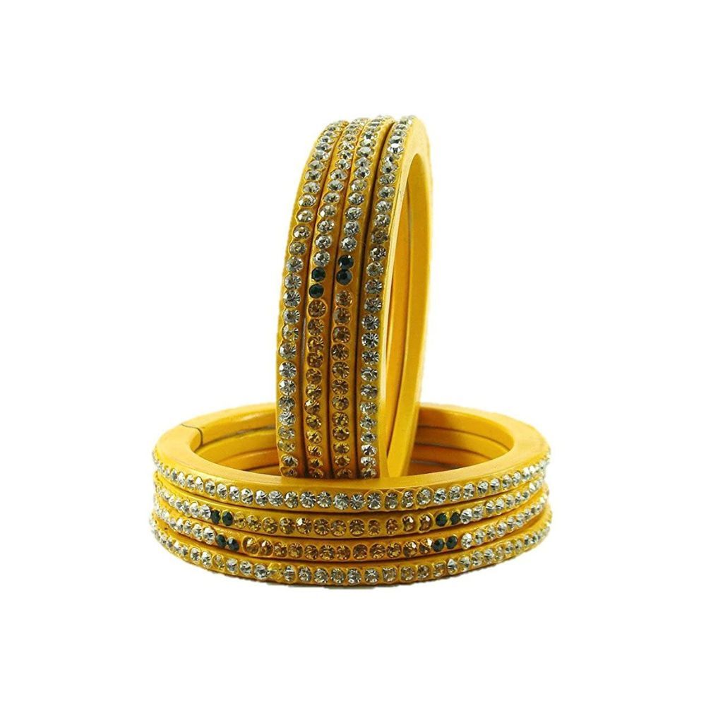 Sukriti Lac and Cubic Zirconia Bangles for Women & Girls (Set of 8)