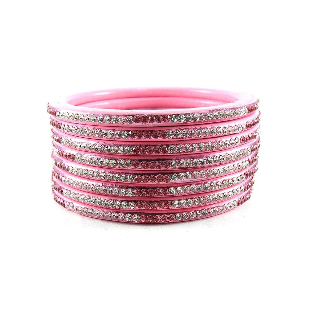 Sukriti Lac and Cubic Zirconia Bangles for Women (Set of 8)