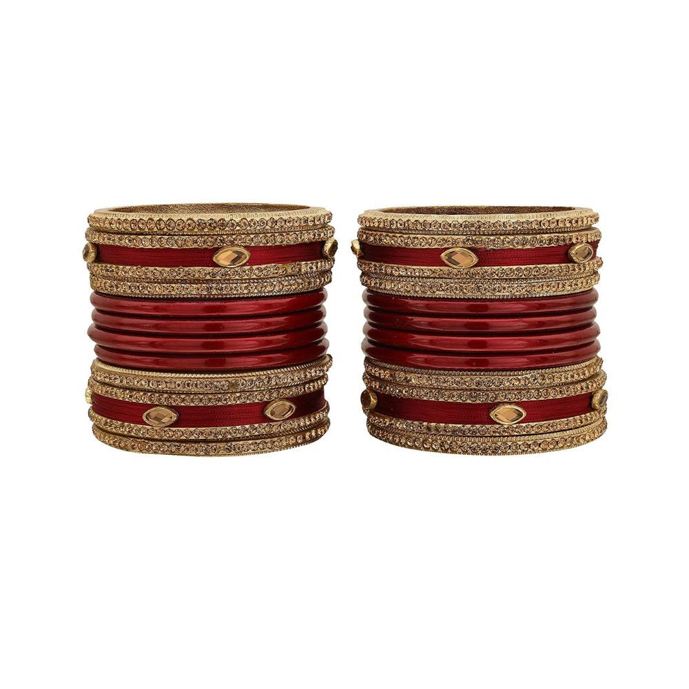 Sukriti Lac and Cubic Zirconia Chuda Bangles for Women & Girls, Set of 20