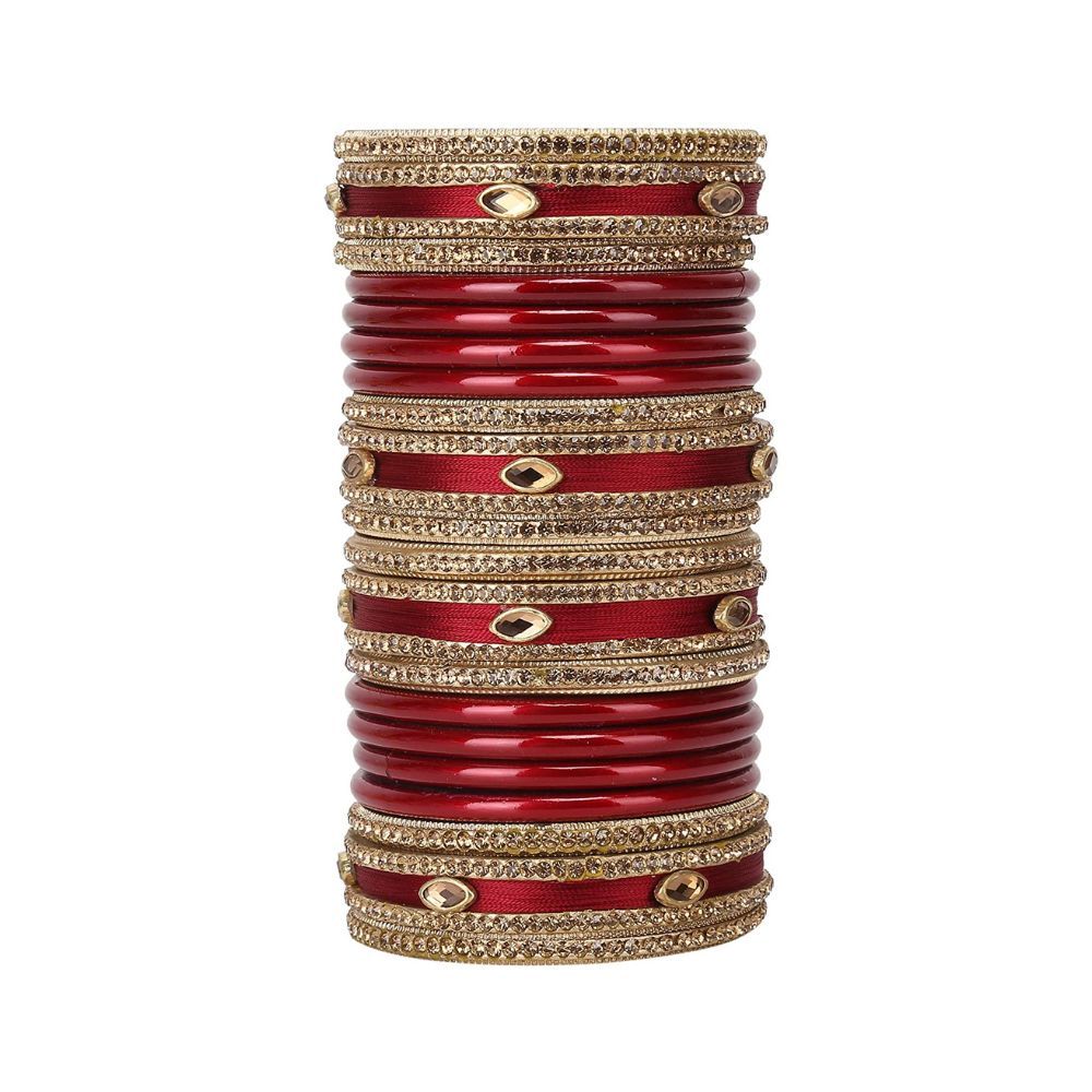 Sukriti Lac and Cubic Zirconia Chuda Bangles for Women & Girls, Set of 20