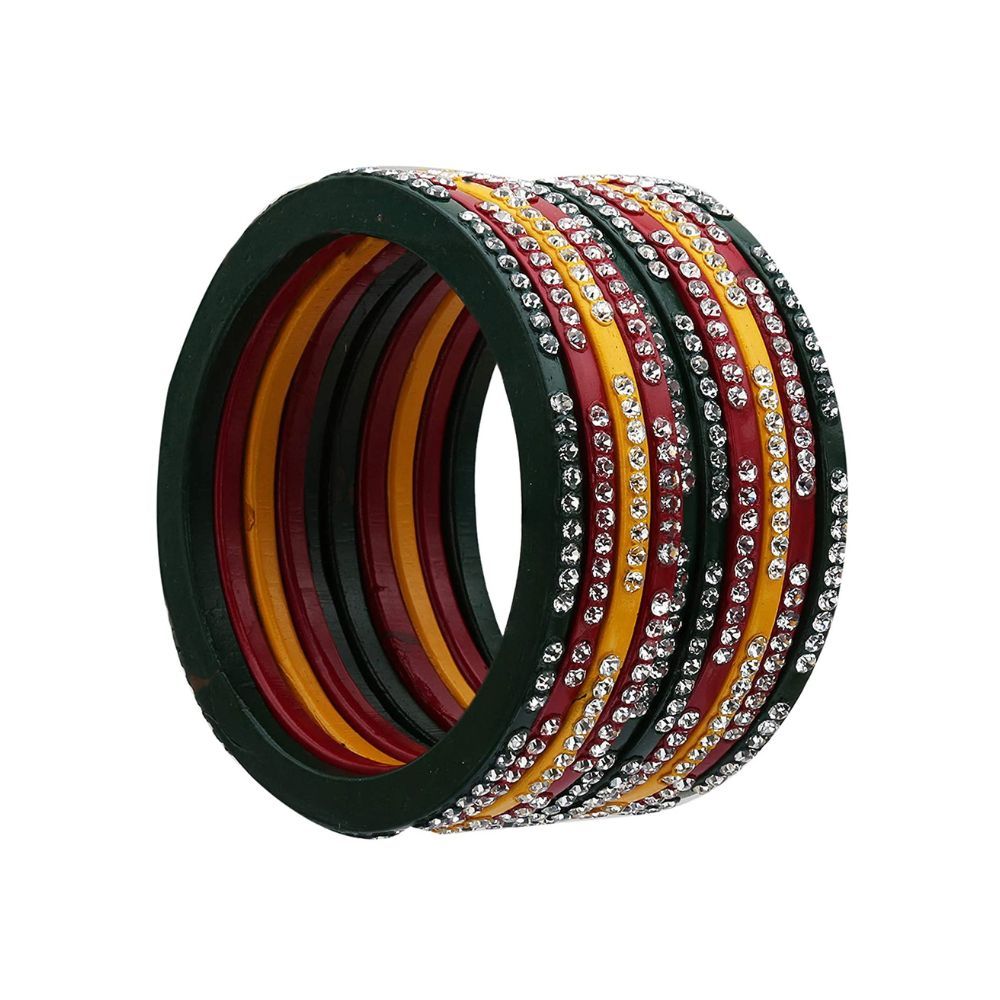 Sukriti Rajasthani Multi Color Lac Bangles for Women - Set of 10