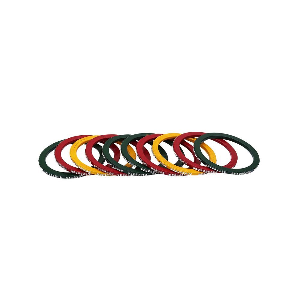 Sukriti Rajasthani Multi Color Lac Bangles for Women - Set of 10