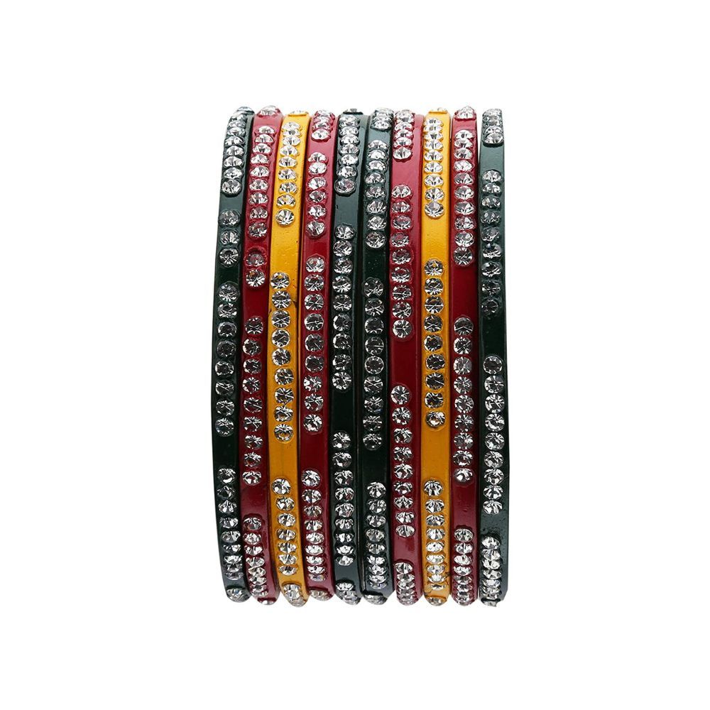 Sukriti Rajasthani Multi Color Lac Bangles for Women - Set of 10