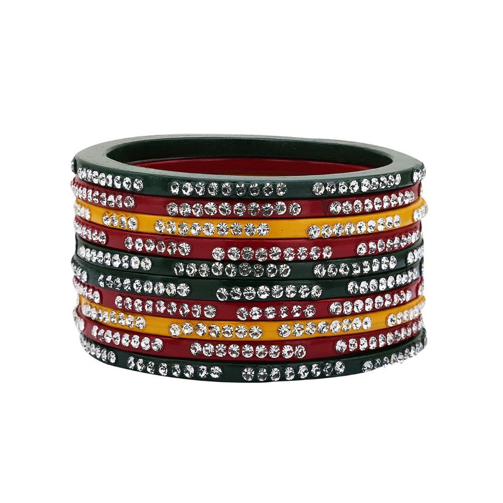 Sukriti Rajasthani Multi Color Lac Bangles for Women - Set of 10