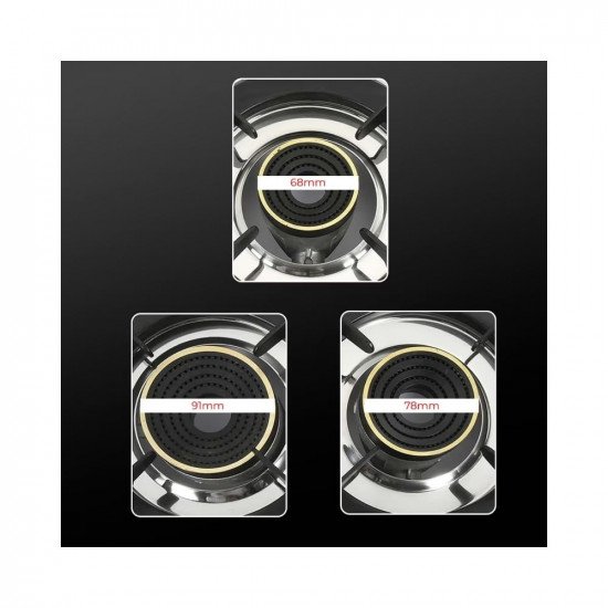 Sunshine Falcon Ultra Slim Stainless Steel Cooktop, ISI Certified Manual Ignition 3 Burner Gas Stove, 2 Years General Warranty