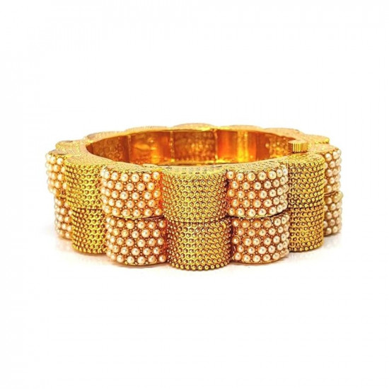 Swara Creations Golden Polish brass Kadas studded with Beautiful tiny ...