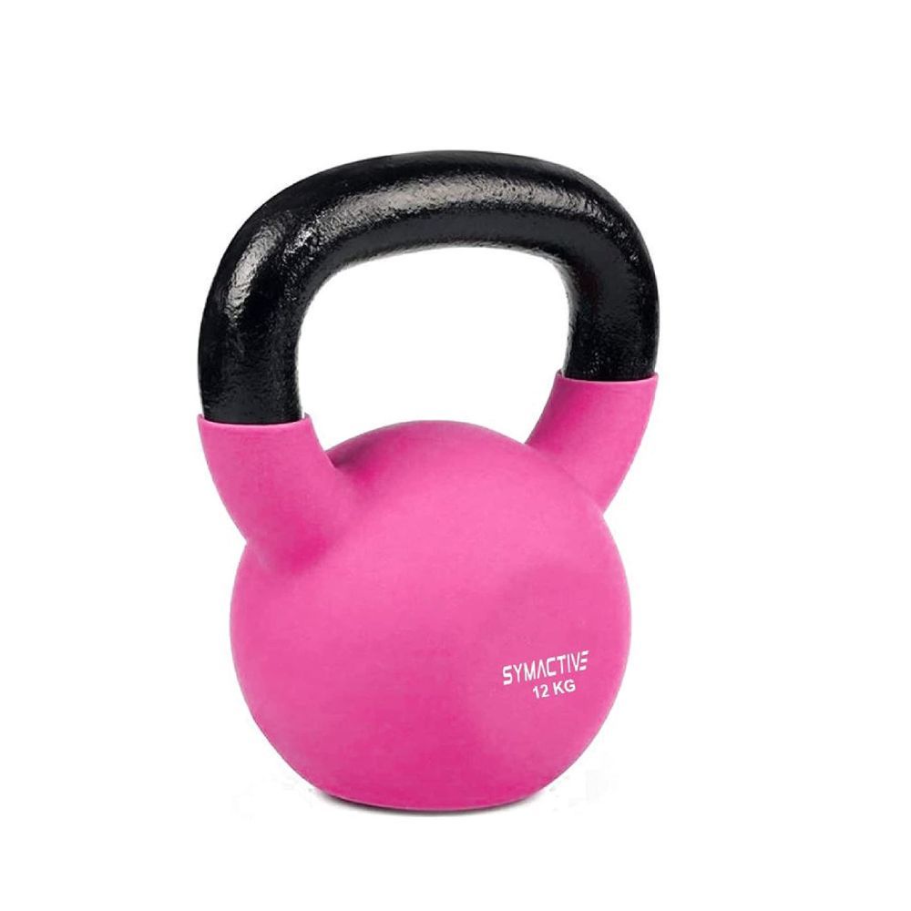 Symactive Neoprene Coated Solid Kettlebell 12 kg (Pink)