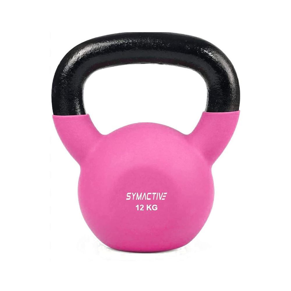 Symactive Neoprene Coated Solid Kettlebell 12 kg (Pink)
