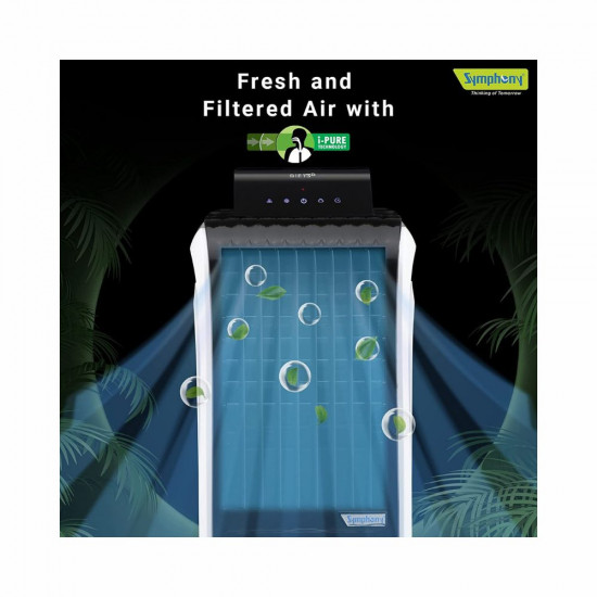 Symphony Diet 3D 30i Portable Tower Air Cooler For Home with 3 Side Honeycomb Pads i Pure Technology and Low Power Consumption 30L