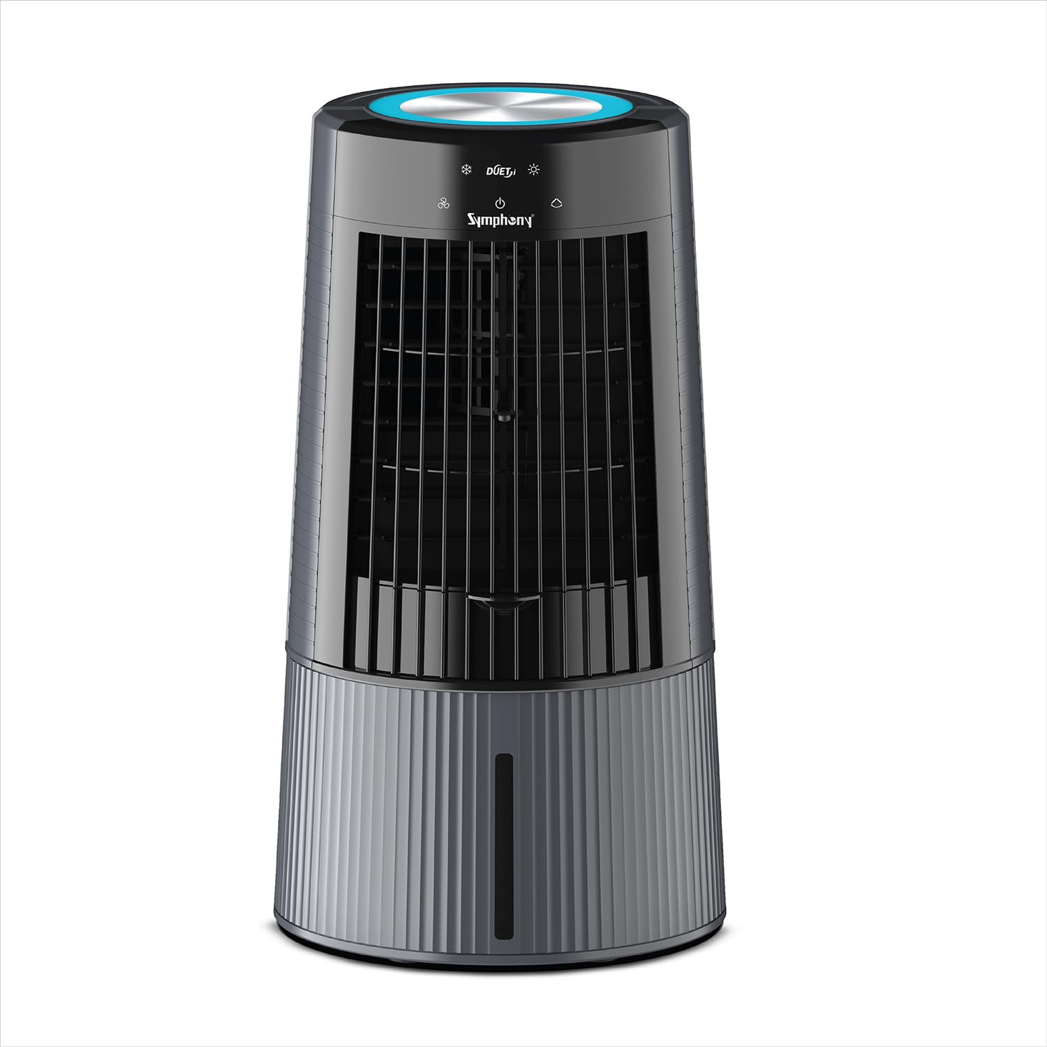 Symphony Duet-i Personal Kitchen Cooling Fan For Home and Office Tabletop with Honeycomb Pad Kitchen Fans for Home Cooking Mini Portable Fan Low Power Consumption 6L Grey