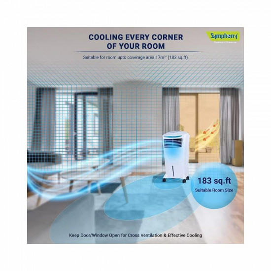 Symphony Hicool i Personal Air Cooler For Home with Remote with Honeycomb Pad