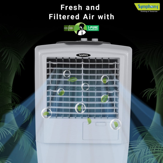 Symphony HiFlo 27 Personal Air Cooler For Home with Powerful Blower, Honeycomb Pads