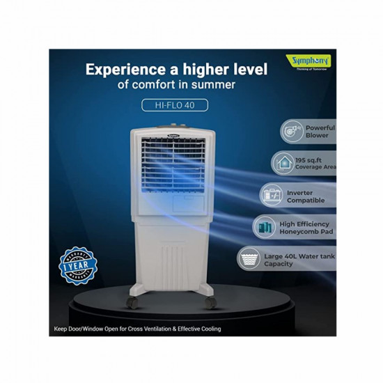 Symphony HiFlo 40 Personal Air Cooler For Home with Powerful Blower