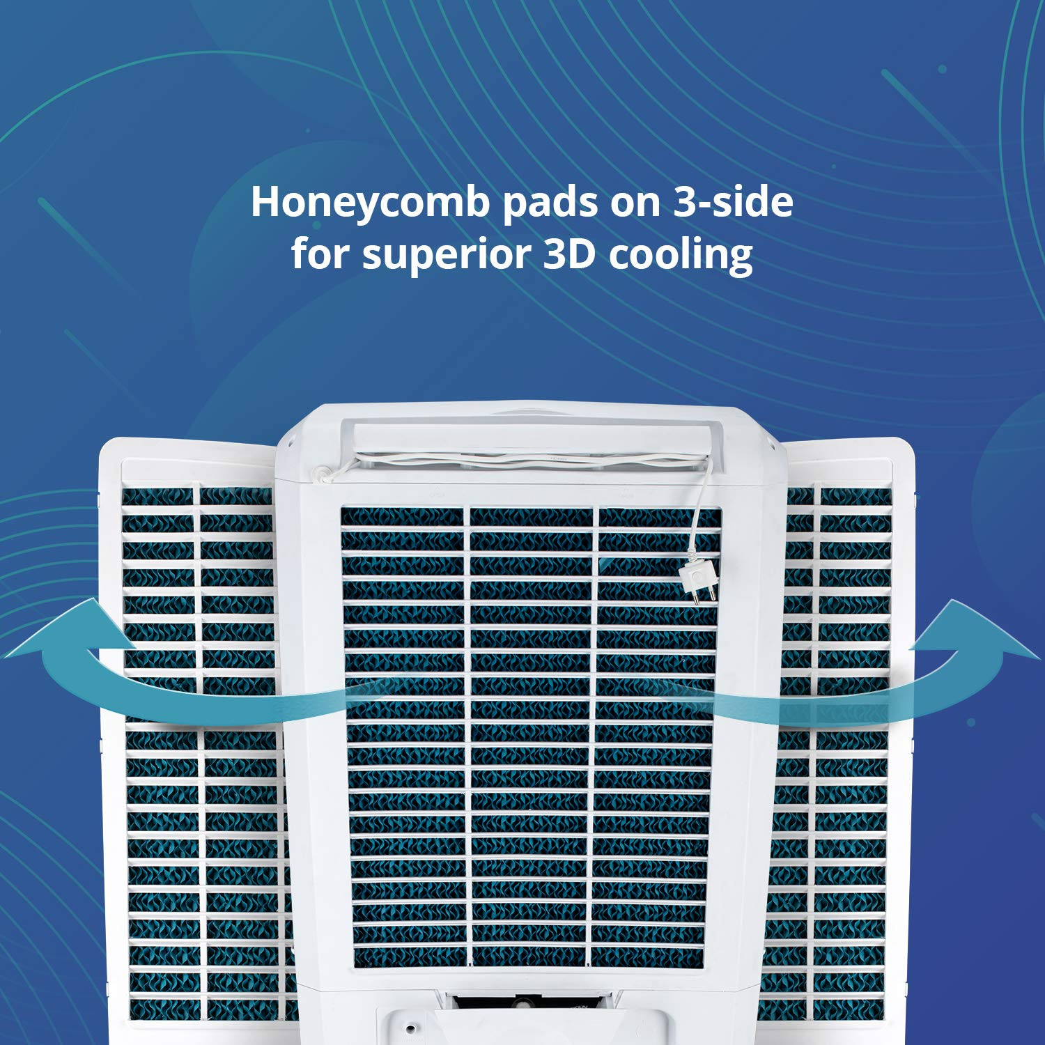 Symphony Storm 70 XL Desert Tower Air Cooler 70-litres with Multistage Air Purification Powerful Fan 3-Side Honeycomb Pads Automatic Vertical Swing  Low Power Consumption White