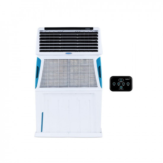 Symphony Touch 110 Personal Air Cooler For Home with 3-Side Cooling Pads, Powerful Blower, i-Pure Technology, Digital Touchscreen and Voice Assistance (110L, White)