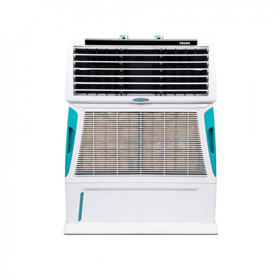 Symphony Touch 55 Personal Air Cooler For Home with 4-Side Aspen Pads, Powerful Double Blowers and Closable Louvers (55L, White)