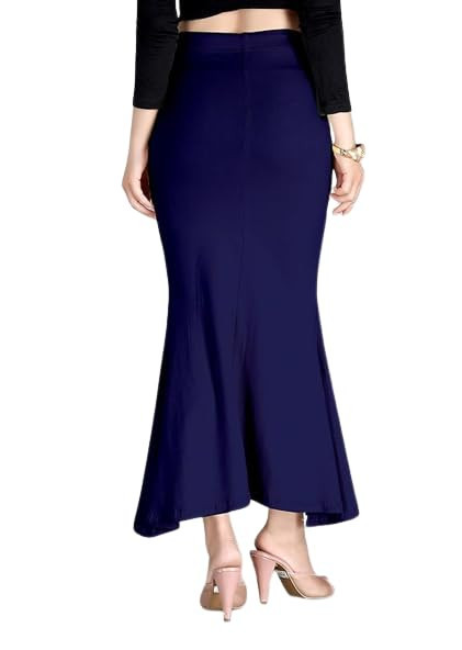 Symvi Cotton Blended Saree Shapewear for Woman (L, Navy Blue),Size-M