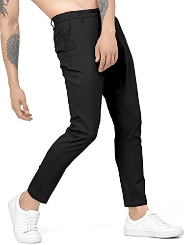 Black Viscose Polyester Lycra Pants Design by Dash and Dot Men at Pernia's  Pop Up Shop 2024