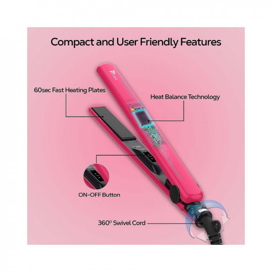 Syska Hair Straightener for Women, Ceramic Coated Plates,60 seconds Rapid Heating function