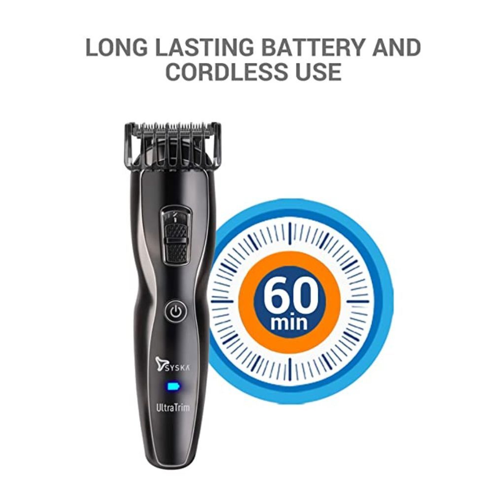 SYSKA HT3333K Corded & Cordless Stainless Steel Blade Grooming Trimmer(Black)