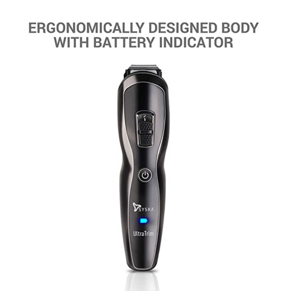 SYSKA HT3333K Corded & Cordless Stainless Steel Blade Grooming Trimmer(Black)