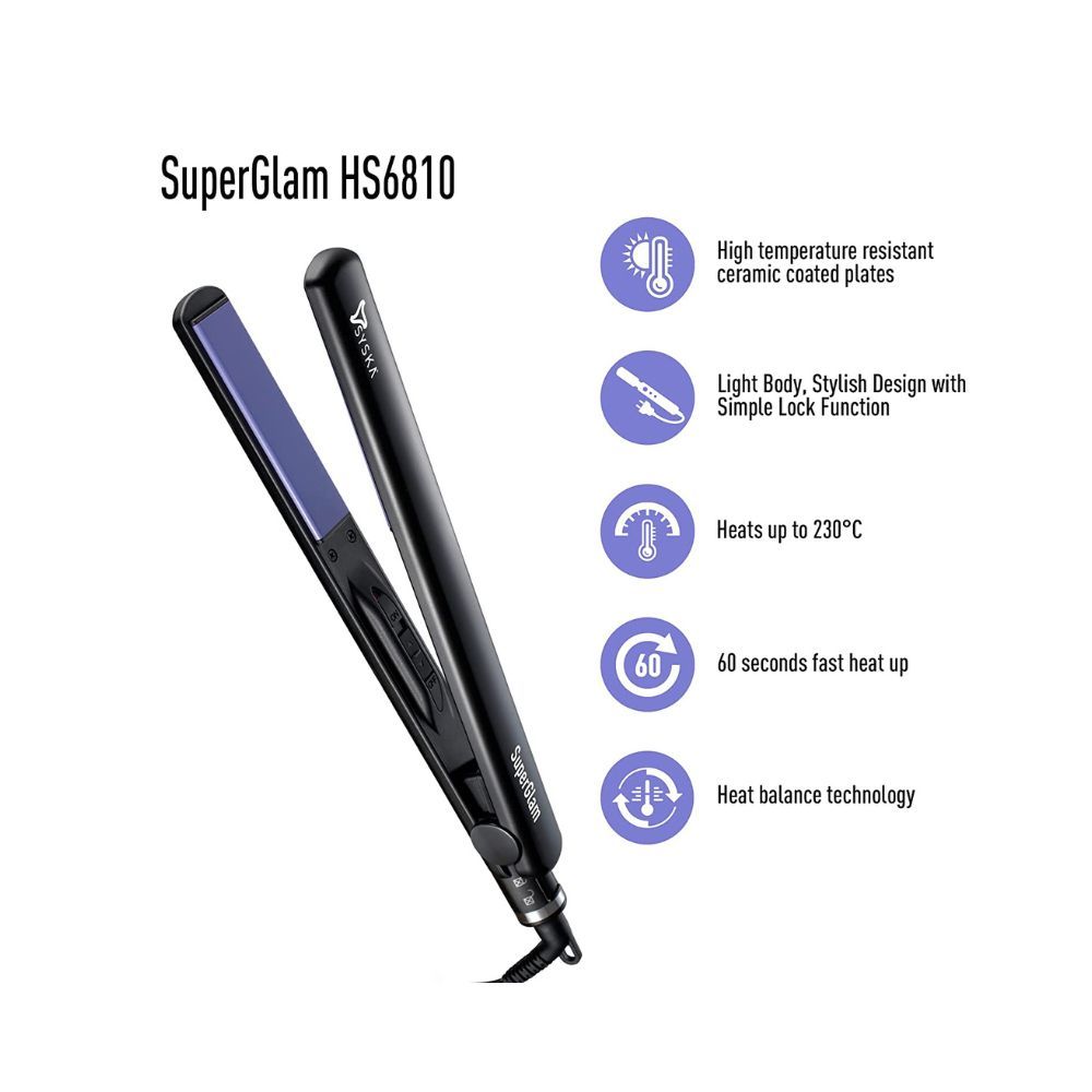 Syska SuperGlam Hair Straightener Purple