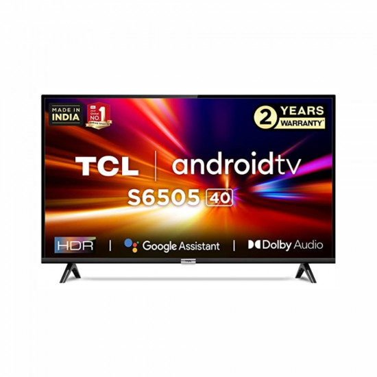 TCL 100 cm 40 inches Full HD Certified Android Smart LED TV 40S6505 Black