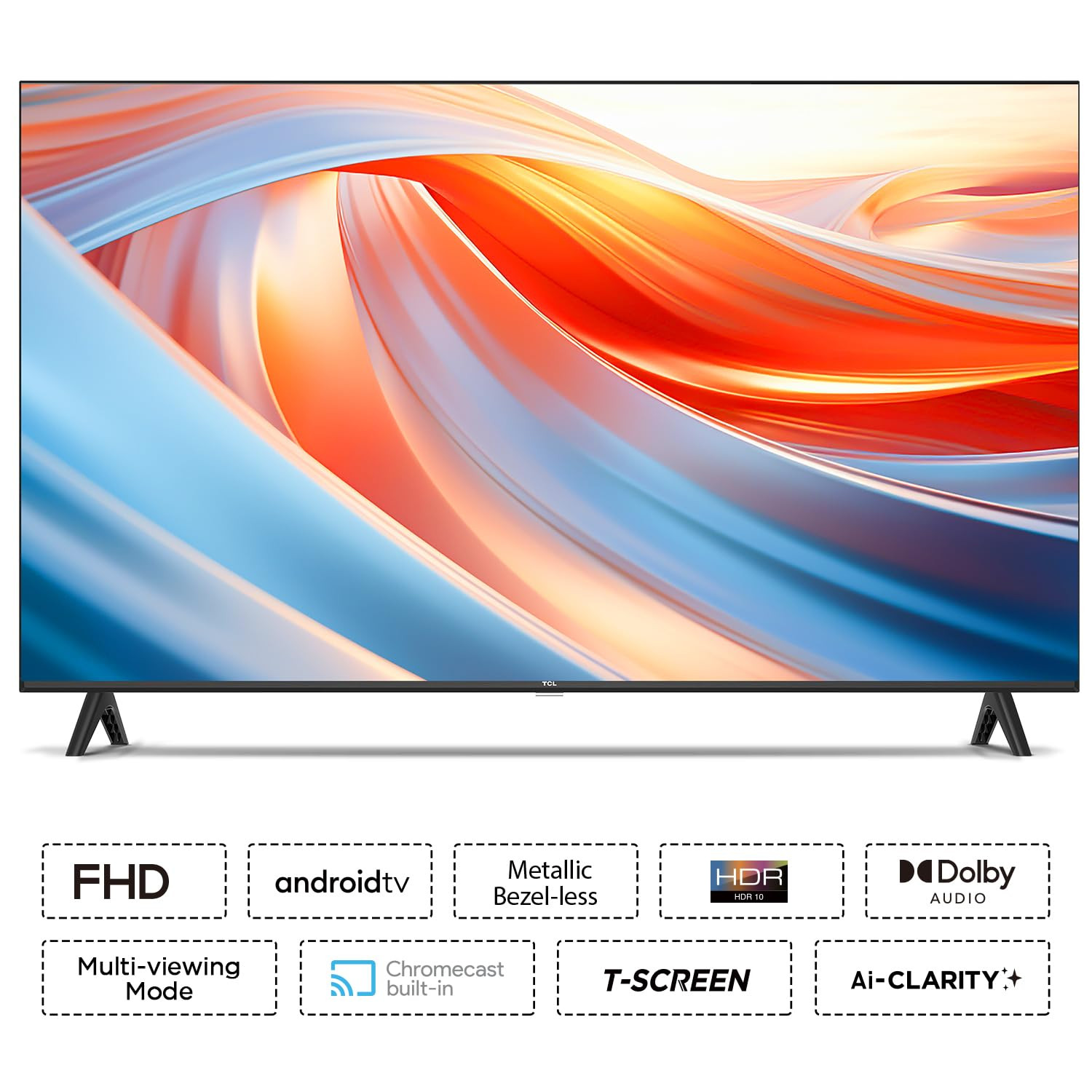 TCL 101 cm 40 inches Mettalic Bezel-Less Full HD Smart Android LED TV 40L4B Black