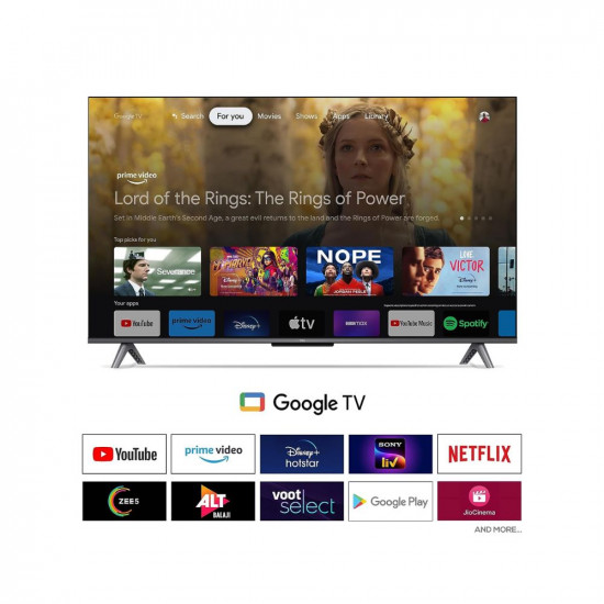 TCL 108 cm (43 inches) 4K Ultra HD Smart QLED Google TV 43C645 (Black)