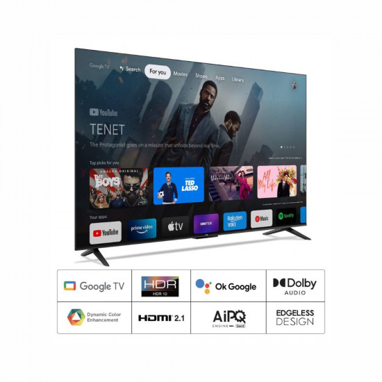 TCL 164 cm 65 inches Bezel Less Series 4K Ultra HD Smart LED Google TV 65P635 Black